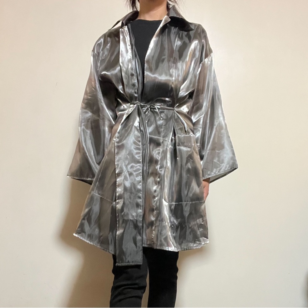 Vintage Victoria's Secret Gold Crown Metallic Silver Jacket Size Extra Small